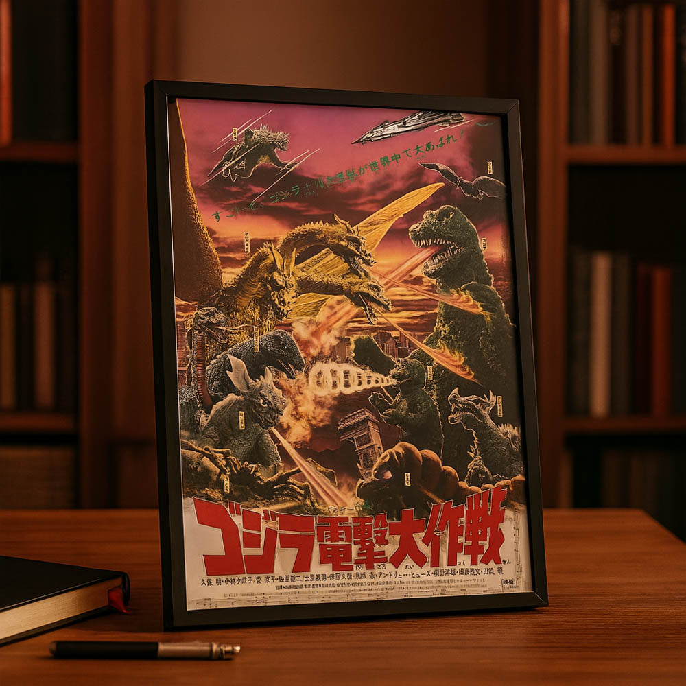 ゴジラ　ミニポスター　コンプリート　飾り台（自作）つき ゴジラ ミニポスター コンプリート 飾り台（自作）つき Amazon