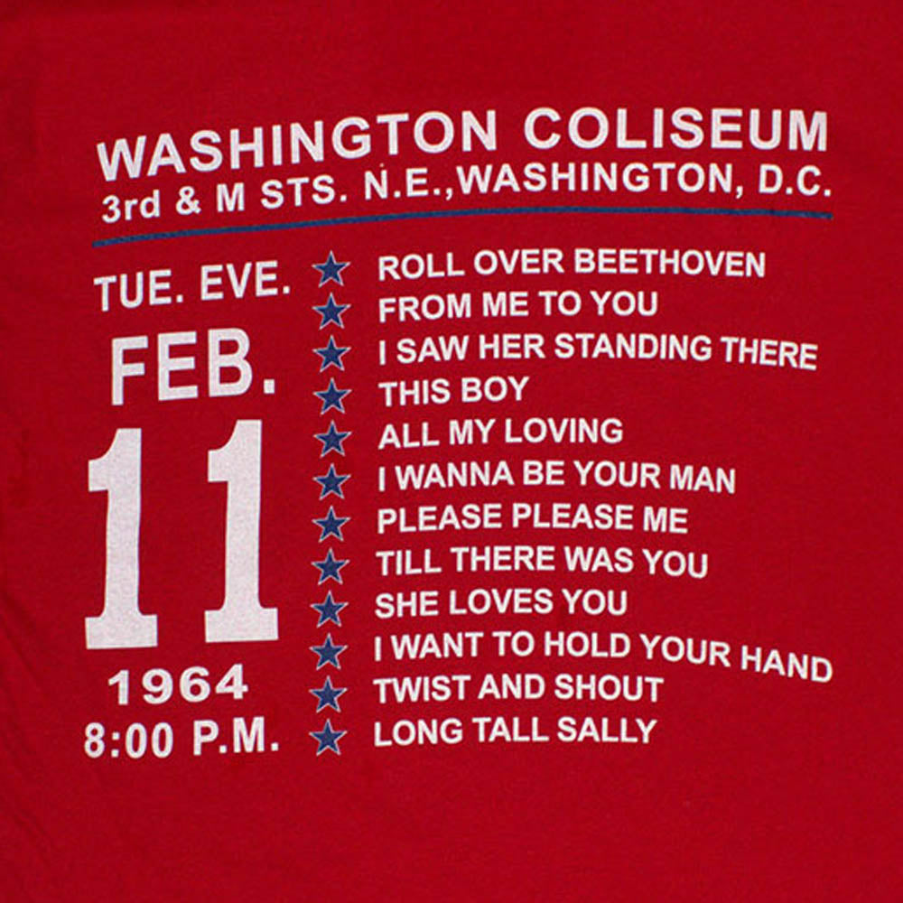 THE BEATLES ビートルズ (来日 60周年 ) - Washington '64 Stars Setlist / バックプリントあり / Tシャツ / メンズ