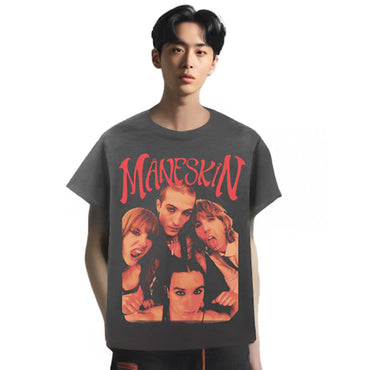 MANESKIN マネスキン (ダミアーノ・デイヴィッド 10月 来日 ) - Group Photo / Tシャツ / メンズ