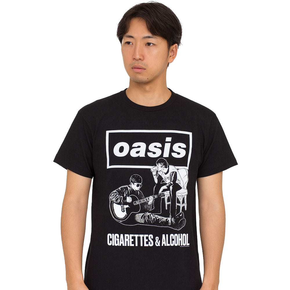 OASIS オアシス (10月 来日 記念 ) - Cigarettes & Alcohol Illustration Mono / Tシャツ / メンズ