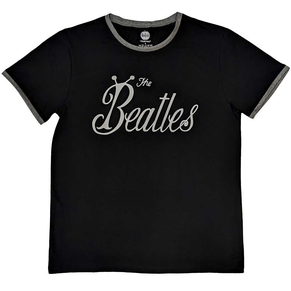 THE BEATLES ビートルズ (結成 65周年 ) - Bug Logo / Black / リンガー / Tシャツ / メンズ - PGS