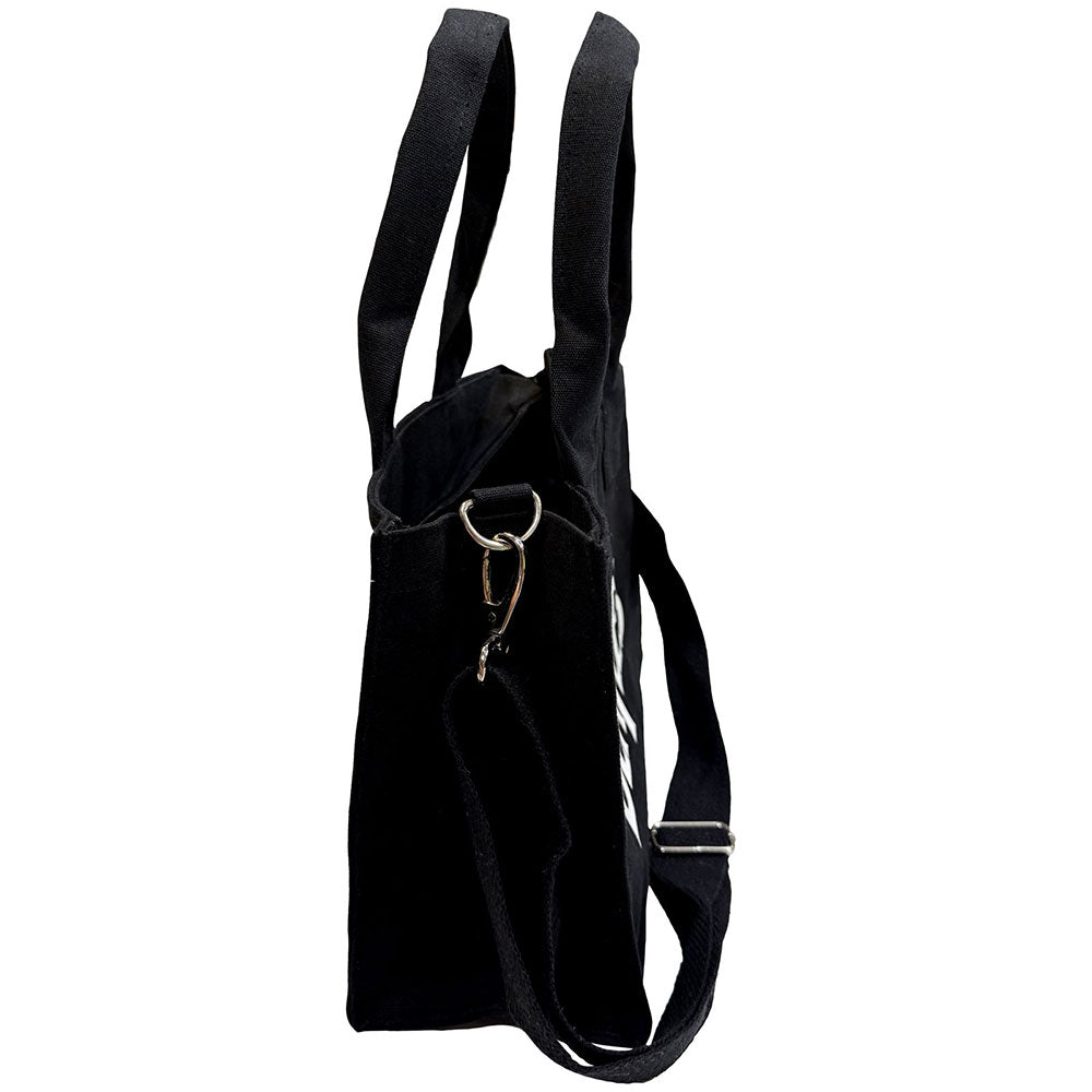 THE BEATLES (65th Anniversary) - Abbey Road & Drop T Logo / Black / Back Print / Tote Bag