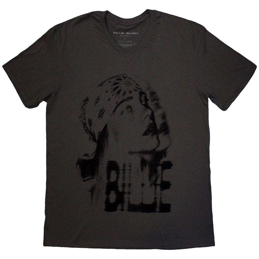 BILLIE EILISH ビリーアイリッシュ - Tonal Bandana Photo / オーガニックコットン / Charcoal Grey / Tシャツ / メンズ - PGS