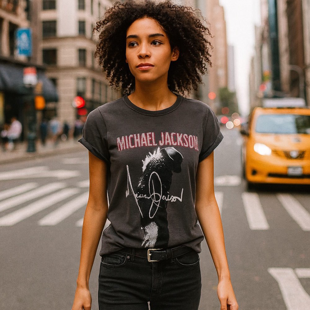 MICHAEL JACKSON マイケルジャクソン (2026年 映画公開 ) - FLARE DIAMANTE / Amplified( ブランド ) / Tシャツ / レディース - PGS