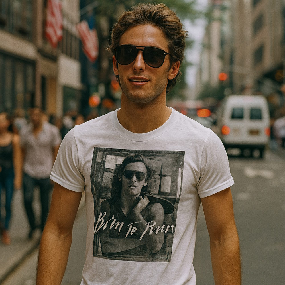 BRUCE SPRINGSTEEN ブルーススプリングスティーン (11月 映画公開 記念 ) - B&W BORN TO RUN / Tシャツ / メンズ