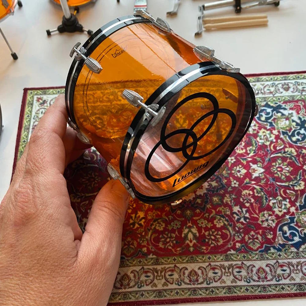 LED ZEPPELIN レッドツェッペリン (公式 映画公開 記念 ) - Vintage Drum Rug - Miniature for 1:4 Scale Drum Kit Models / ミニチュア楽器
