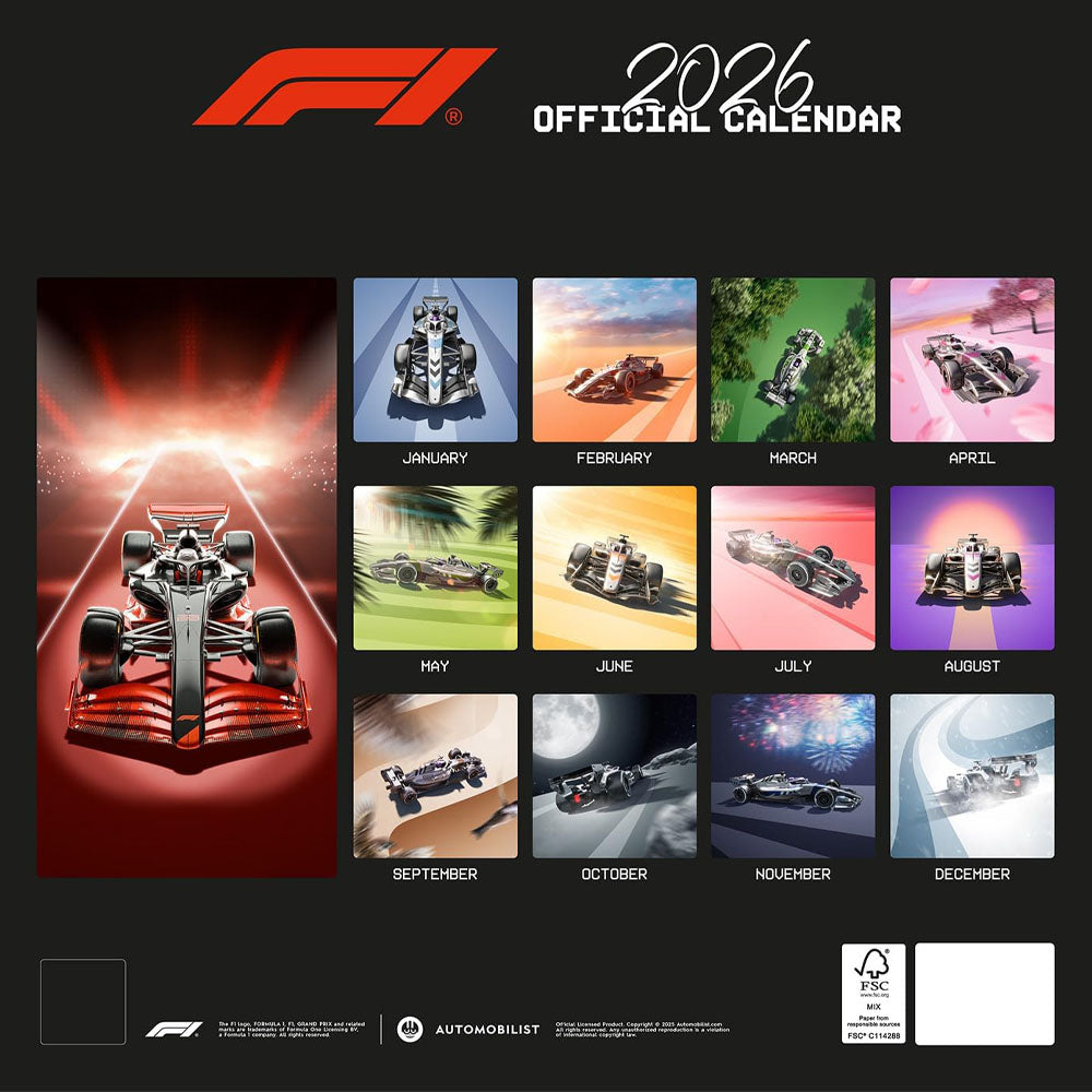 FORMULA ONE(F1) フォーァミュラワン - SQUARE CALENDAR / カレンダー・ダイアリー(FORMULA ONE(F1))公式グッズ - PGS