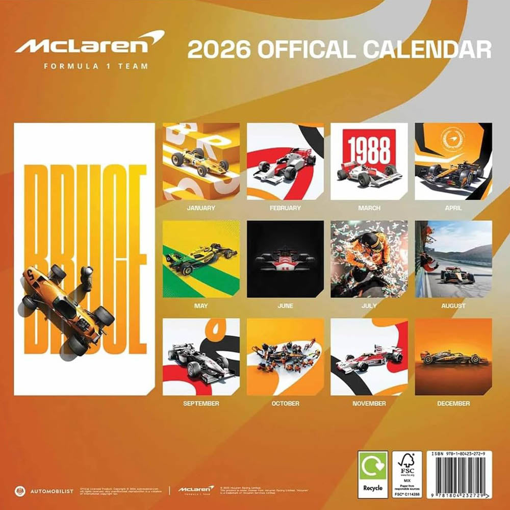 FORMULA ONE(F1) フォーァミュラワン - SQUARE CALENDAR / MCLAREN / カレンダー・ダイアリー(FORMULA ONE(F1))公式グッズ - PGS