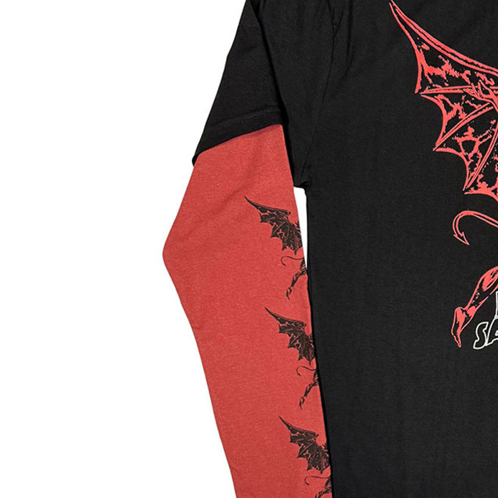 BLACK SABBATH ブラックサバス (OZZY OSBOURNE 追悼 ) - Red Henry Wavy Logo / アームプリントあり / Tシャツ / メンズ