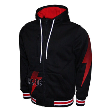 AC/DC エーシーディーシー (Back in Black 45周年 ) - BOLT BLACK DOUBLE KNIT HOODIE / ジップ / パーカー・スウェット / メンズ