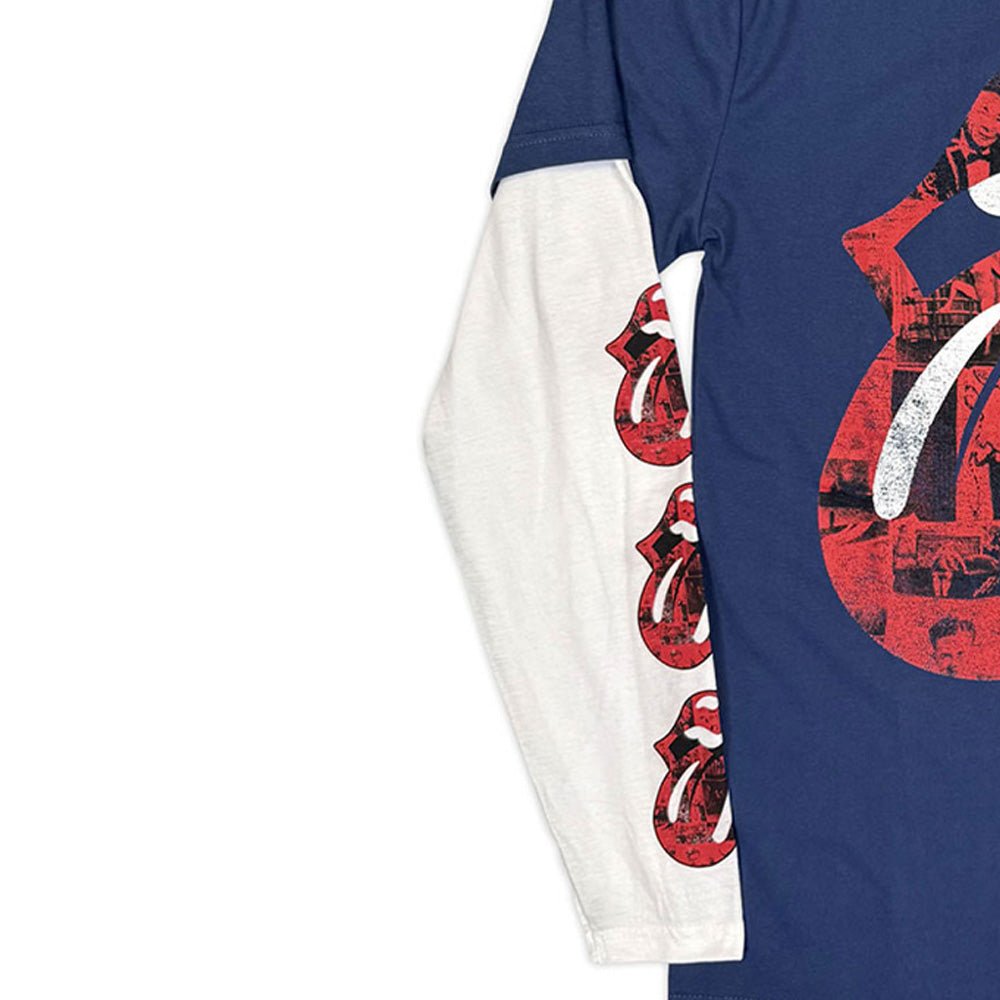 ROLLING STONES ローリングストーンズ (来日 35周年 記念 ) - Collage Tongue / アームプリントあり / Tシャツ / メンズ - PGS