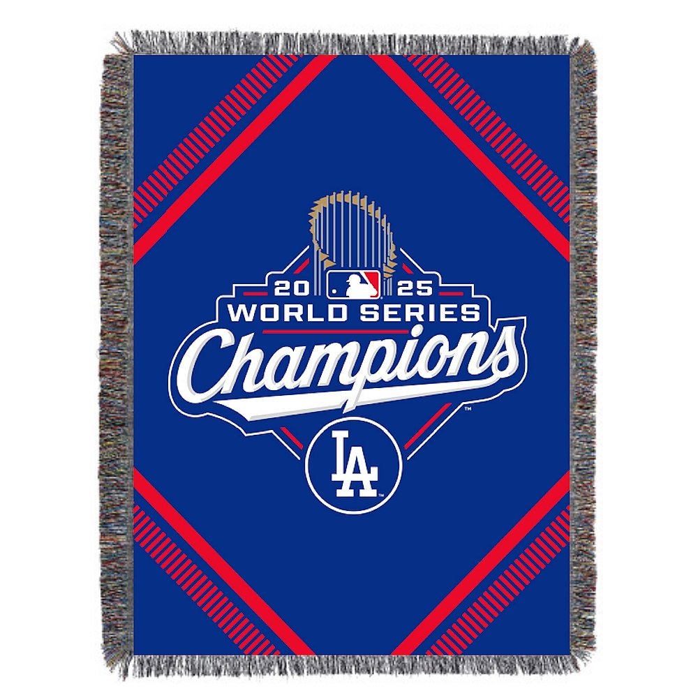 【予約商品】 LOS ANGELES DODGERS(MLB) ロサンゼルスドジャース - 2025 ワールドシリーズ優勝記念グッズコレクション / Woven Tapestry / Shoestring (約122×152cm) / 寝具 - PGS