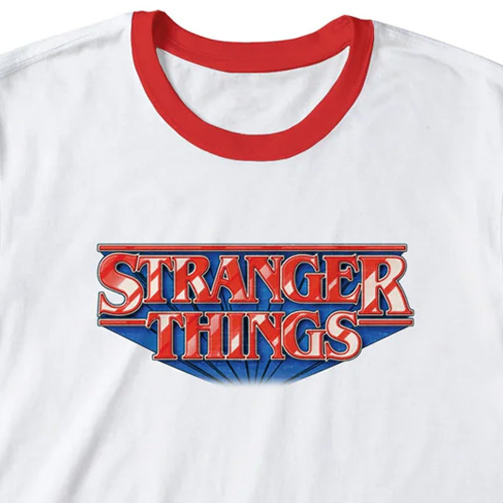 【予約商品】 STRANGER THINGS ストレンジャー・シングス (シーズン5 配信 記念 ) - RETRO LOGO / リンガー / Tシャツ / メンズ