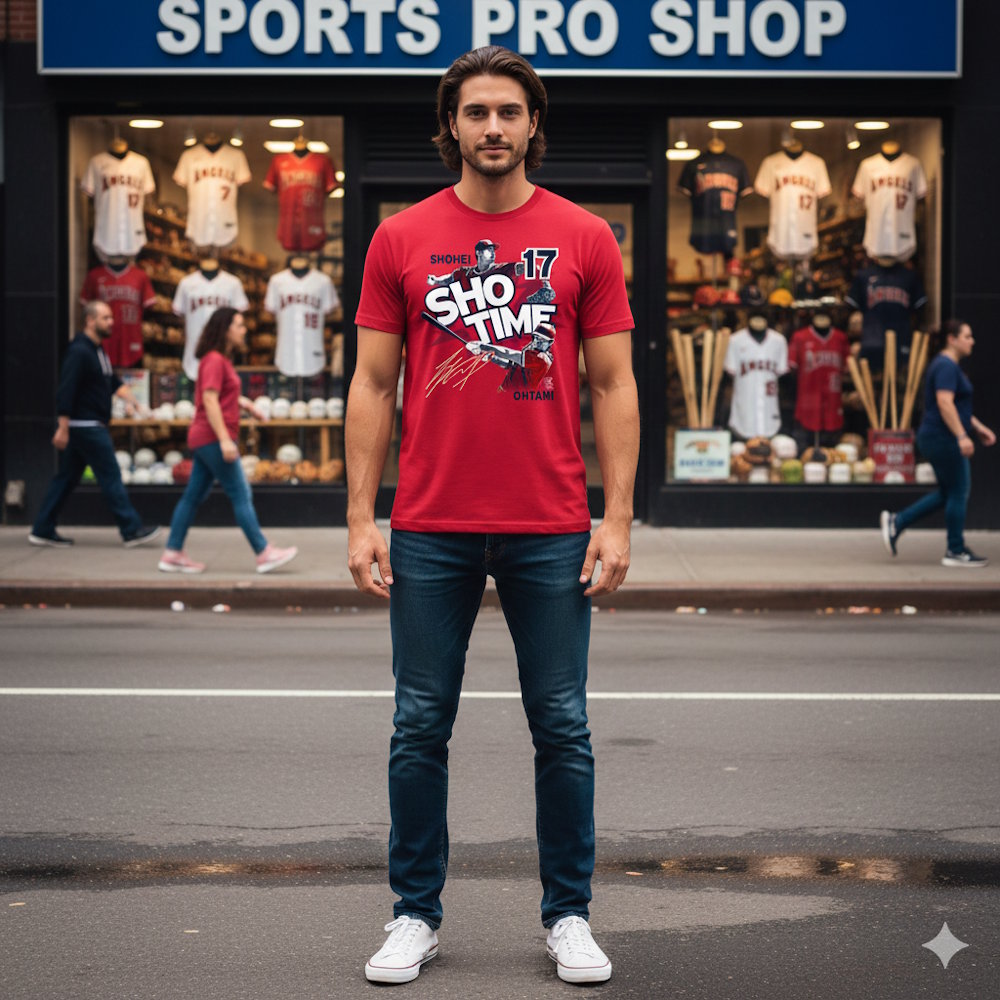 【ラスト販売/限定商品】SHOHEI OHTANI 大谷翔平 - エンジェルス SHO TIME / 枠色ブラック / Tシャツ / メンズ