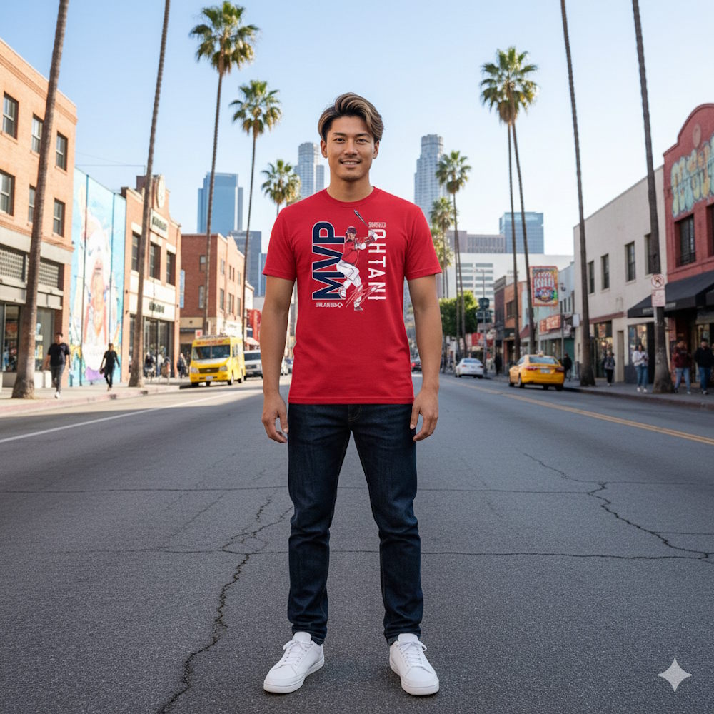 【ラスト販売/限定商品】SHOHEI OHTANI 大谷翔平 - エンジェルス OHTANI 2023 MVP 記念 / RED / Tシャツ / メンズ