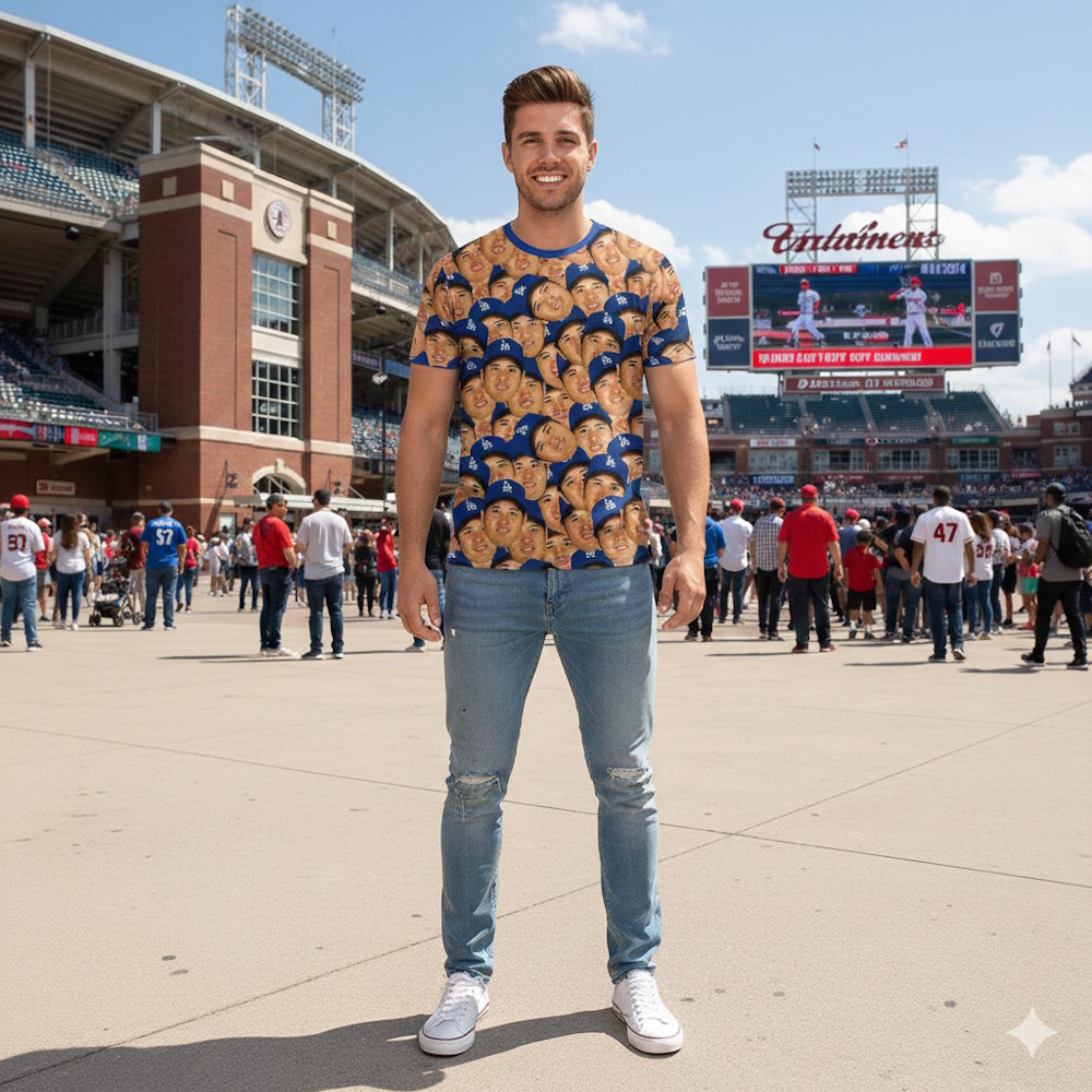 SHOHEI OHTANI 大谷翔平 (WBC 日本代表出場 ) - MLB公式 LOS ANGELES DODGERS FACE SUBLIMATED / 限定 / Tシャツ / メンズ