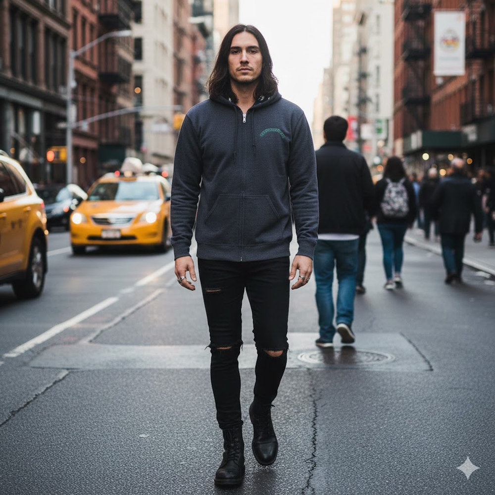 QUEENSRYCHE ATHLETIC GLOBE HOODIE / ZIP / LIMITED EDITION / HOODIE / MEN'S