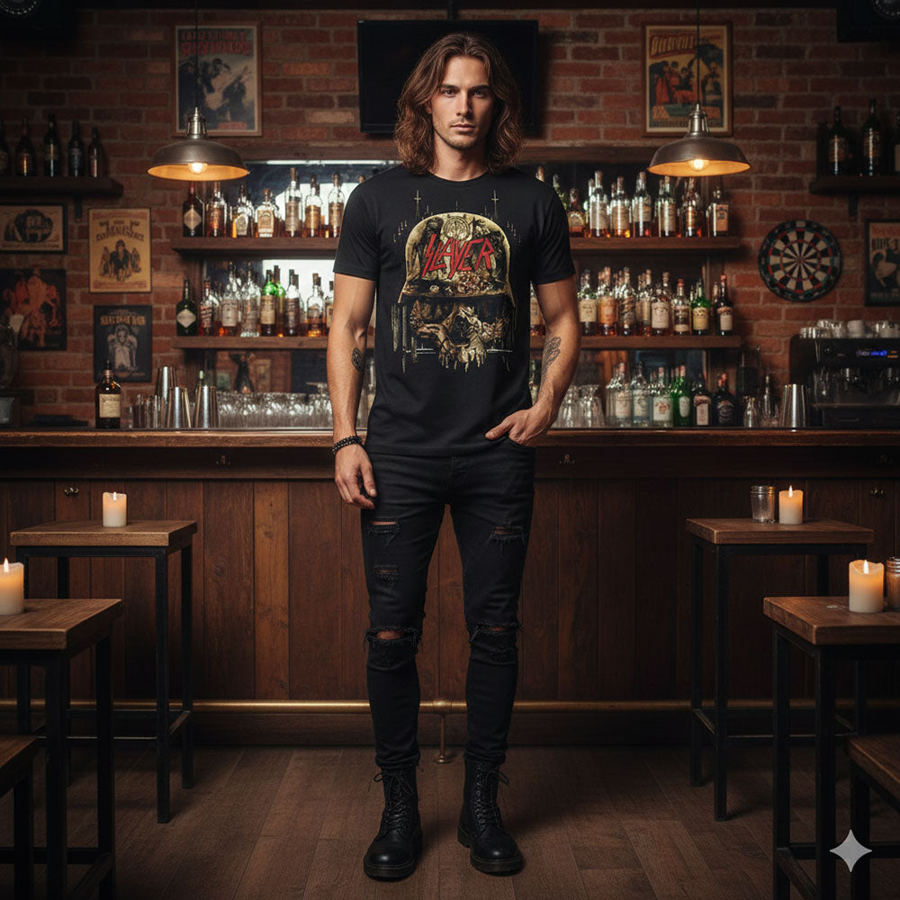 SLAYER スレイヤー (結成 45周年 ) - Skull Collage / ヴィンテージ / Tシャツ / メンズ