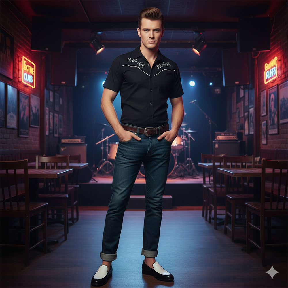 ELVIS PRESLEY エルヴィスプレスリー (生誕 90周年 ) - Hollywood 2-Tone Shoes / ヴィンテージ / シューズ / メンズ