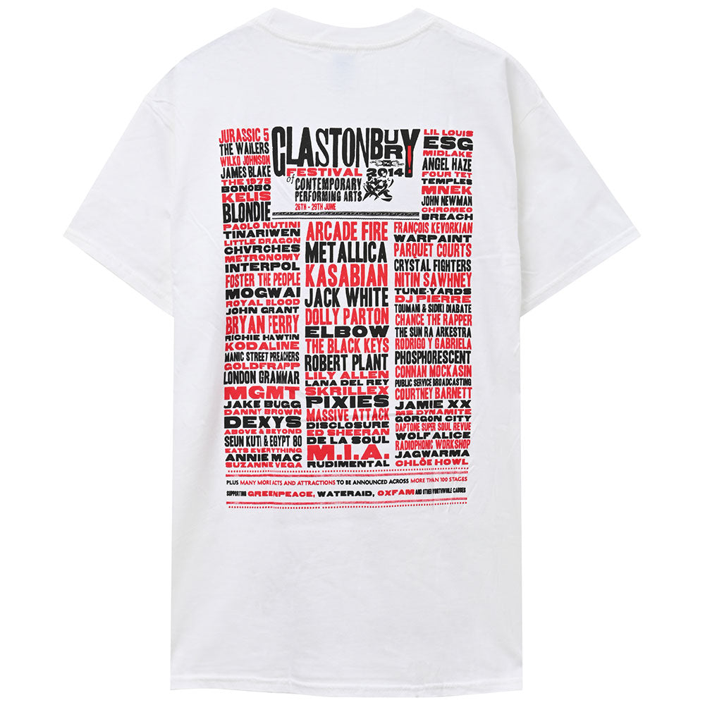 フェス公式Tシャツ GLASTONBURY グラストンベリー (開催 55周年 ) - FESTIVAL 2014 (超レア) / バックプリントあり / ヴィンテージ / Tシャツ / メンズ