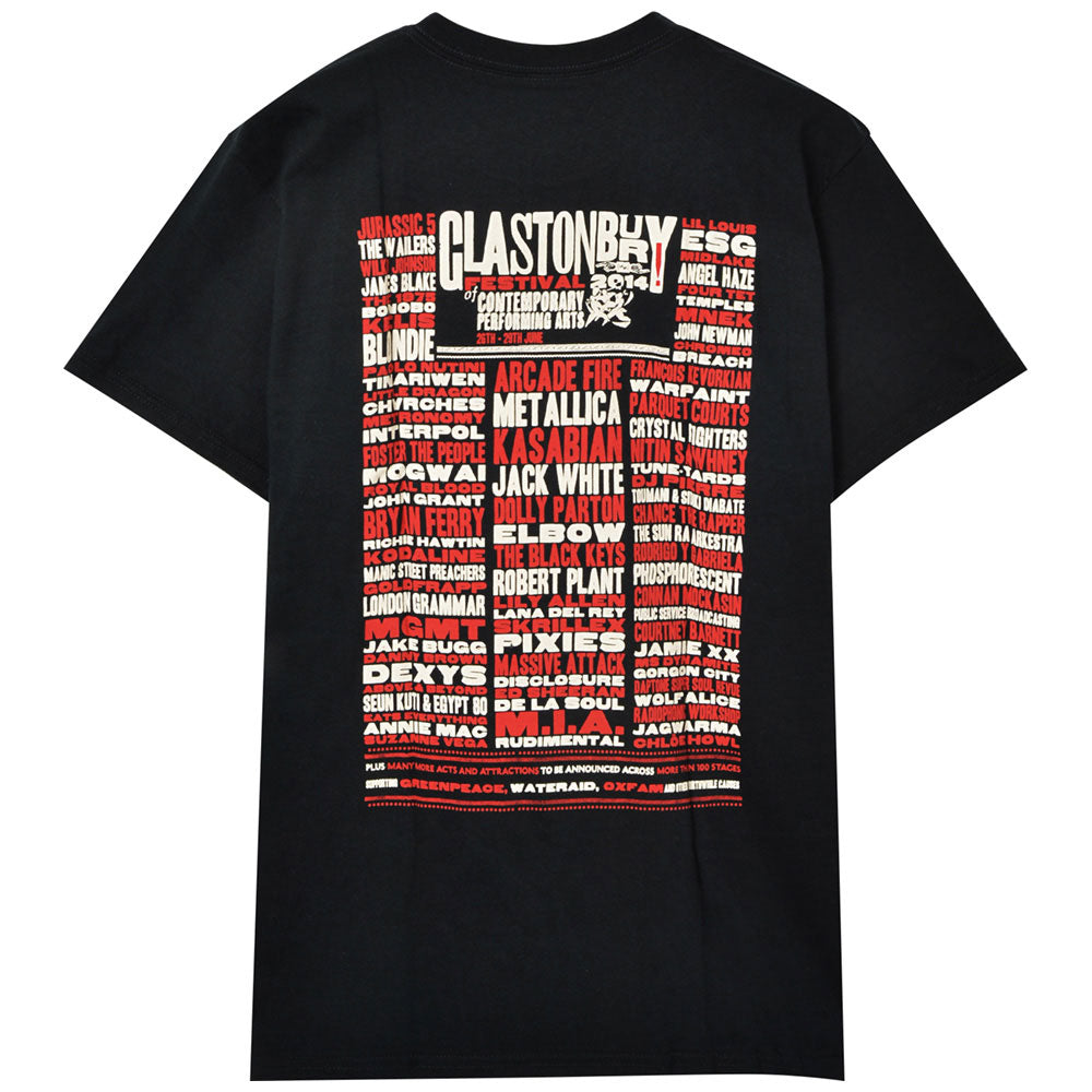 フェス公式Tシャツ GLASTONBURY グラストンベリー (開催 55周年 ) - FESTIVAL 2014 (超レア) / バックプリントあり / ヴィンテージ / Tシャツ / メンズ