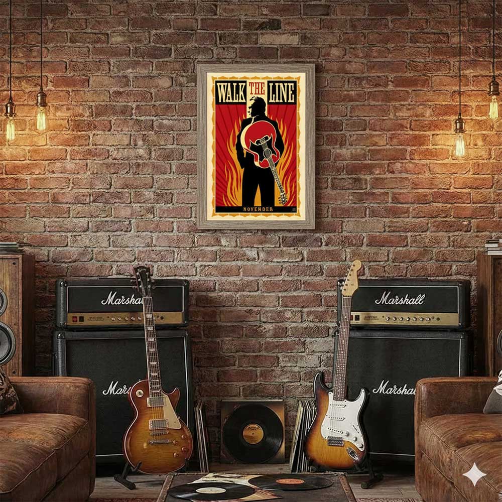 JOHNNY CASH ジョニーキャッシュ (デビュー 70周年 ) - 絶版 オリジナル映画プロモーション・ポスター 「Walk The Line」US劇場用 / ポスター