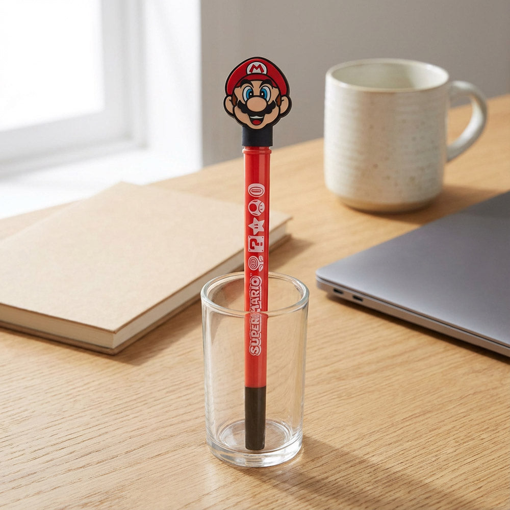 SUPER MARIO スーパーマリオ (4月24日 公開 ) - Mario 2D Spinning Topper Pen / トッパーペン / 筆記具