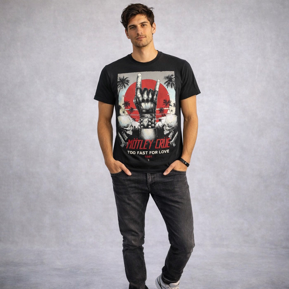 【予約商品】 MOTLEY CRUE モトリークルー (結成 45周年 ) - TOO FAST FOR LOVE / 結成記念限定 / Tシャツ / メンズ