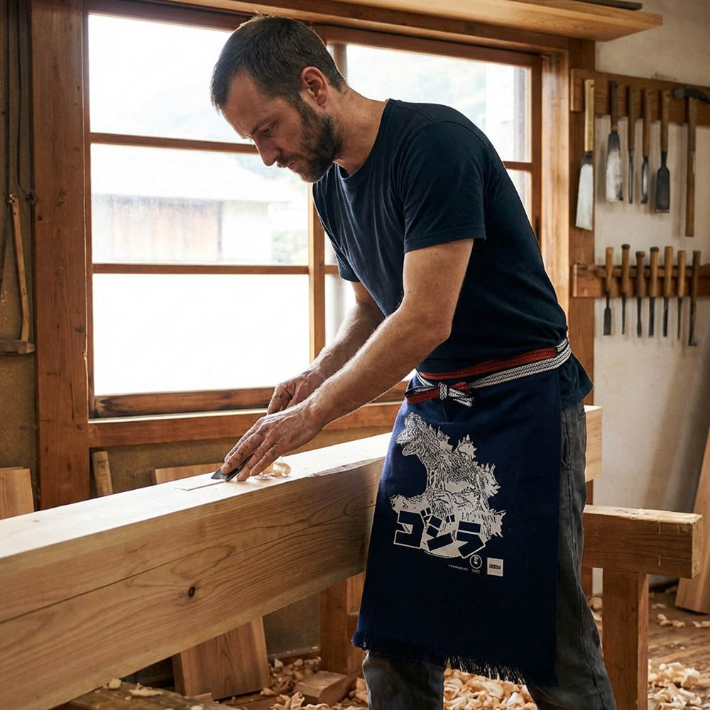 GODZILLA ゴジラ - Godzilla & Japanese traditional crafts / ゴジラ / 帆前掛けエプロン / キッチン用品