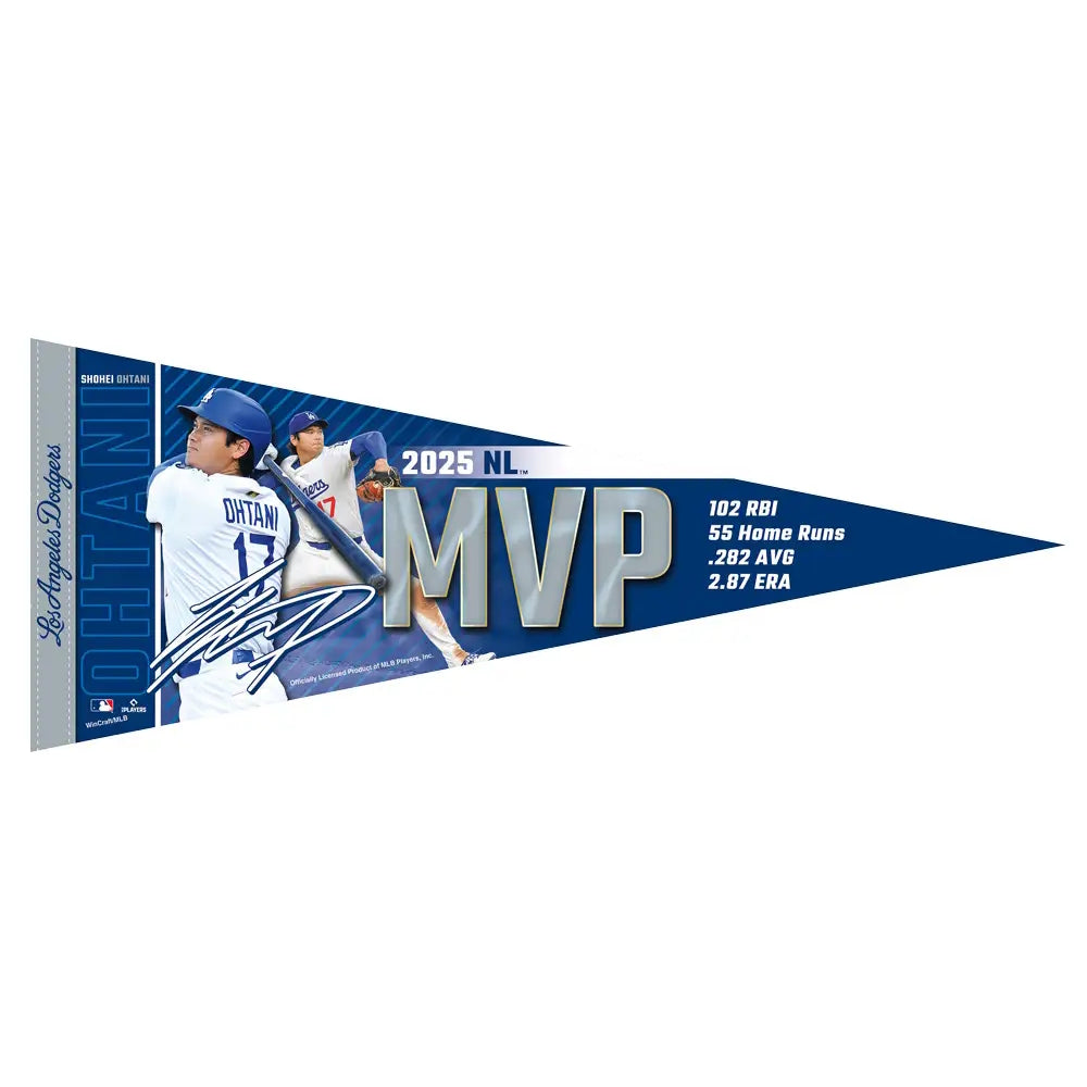 SHOHEI OHTANI - Wincraft ロサンゼルス・ドジャース 2025年 ナショナルリーグ MVP 受賞記念ペナント