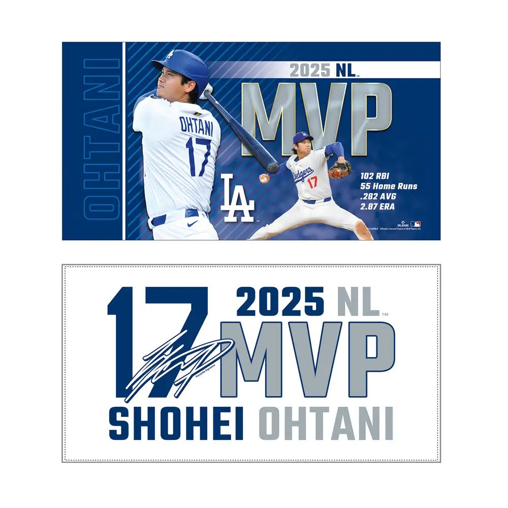 SHOHEI OHTANI - Wincraft ロサンゼルス・ドジャース 2025年 ナショナルリーグ MVP 受賞記念フェイスタオル
