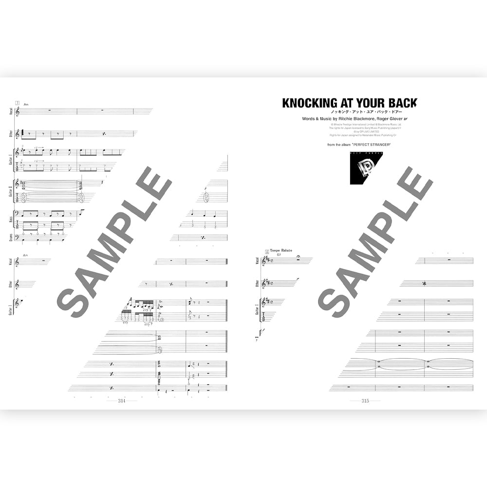 【予約商品】 DEEP PURPLE ディープパープル (2026年 4月 来日 ) - バンド・スコア ベスト・オブ・ディープ・パープル / ワイド版 / 楽譜