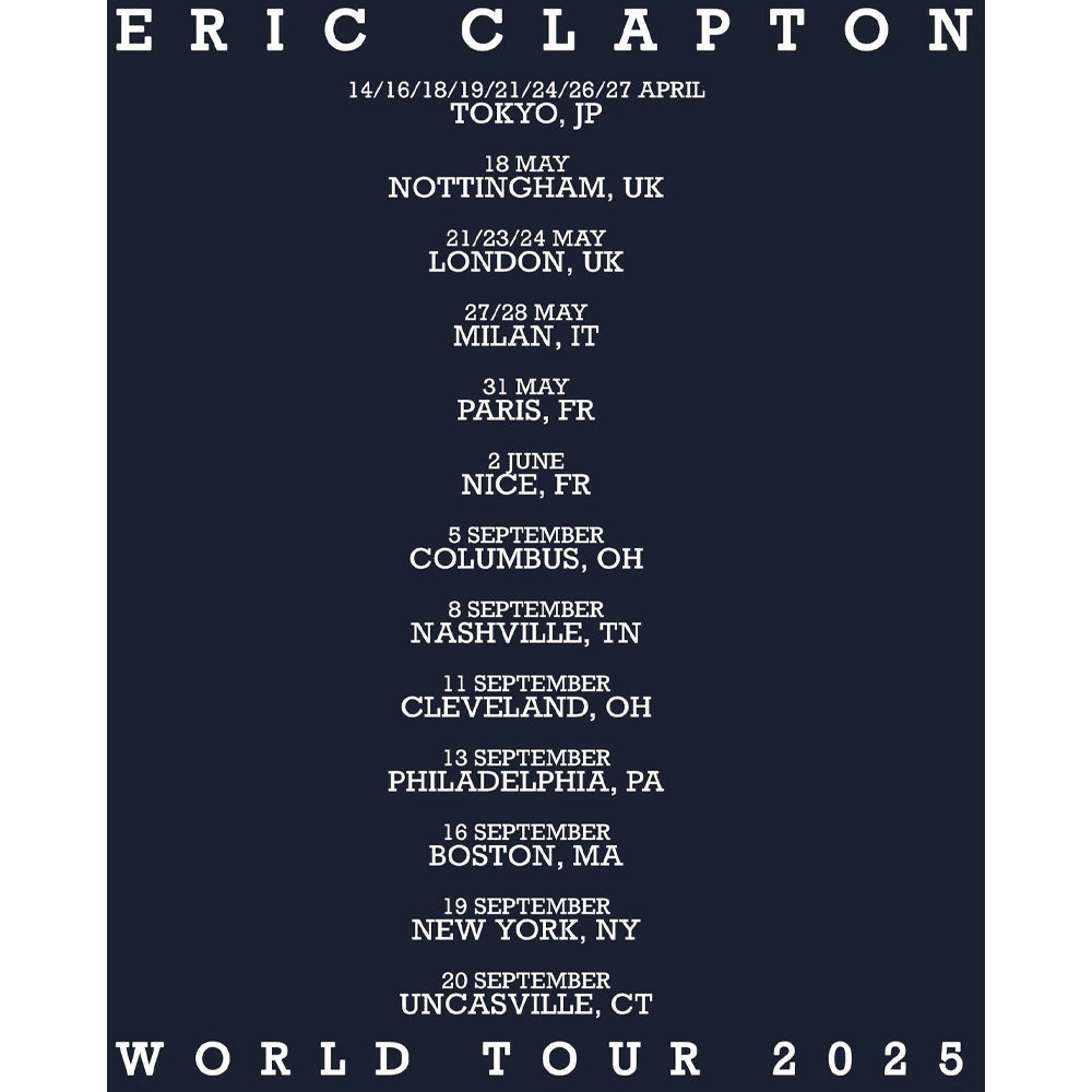 ERIC CLAPTON エリッククラプトン - Slowhand Tour 2025 / Tシャツ / メンズ