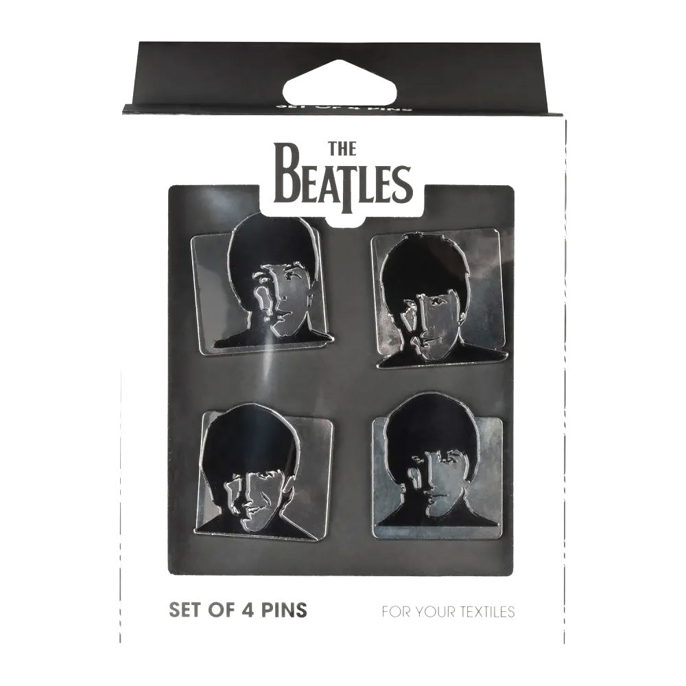 THE BEATLES ビートルズ (来日 60周年 ) - Portrait Pin Badge Set / メタル・ピンバッジ / 4個セット / バッジ