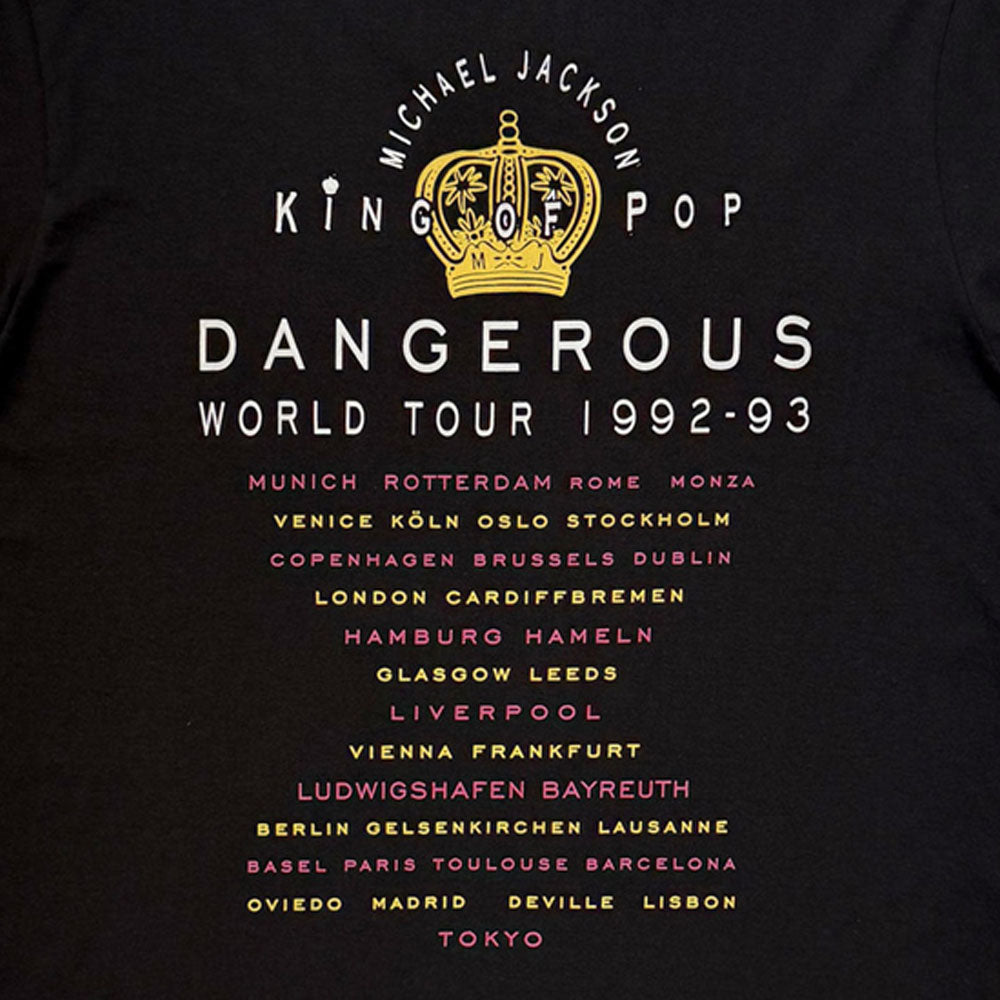 【予約商品】 MICHAEL JACKSON マイケルジャクソン - Dangerous World Tour / バックプリントあり / Tシャツ / メンズ