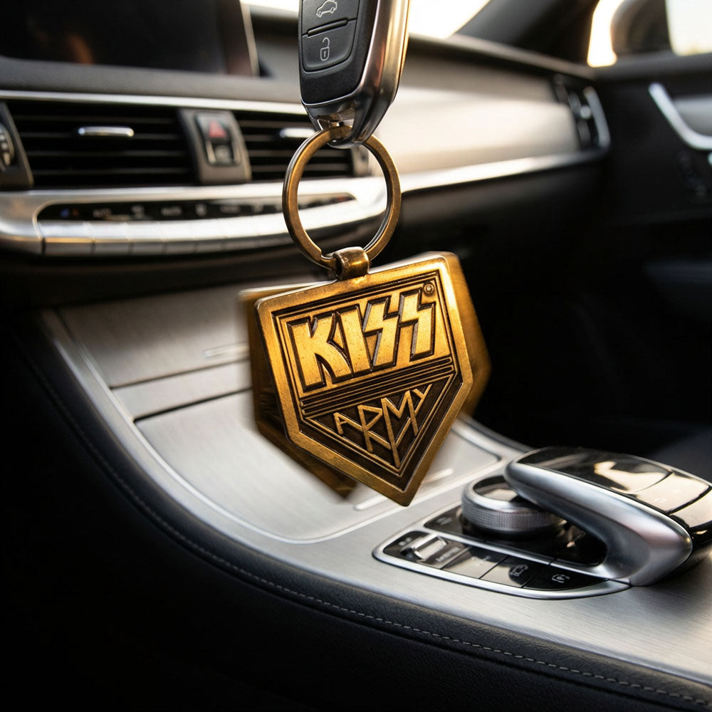 KISS キッス - Gold Army Pennant / Double Sided / キーホルダー