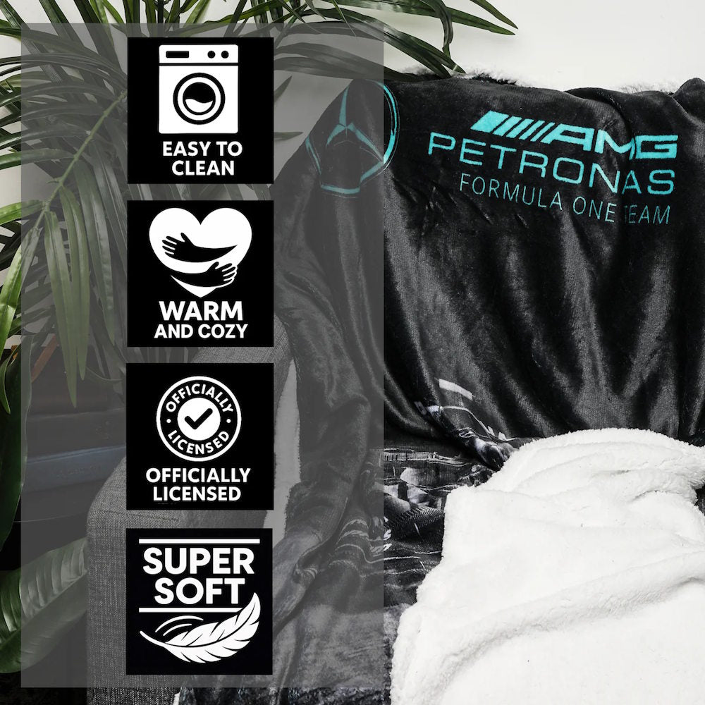 FORMULA ONE(F1) フォーァミュラワン - Mercedes-AMG Petronas フリースブランケット(シェルパ裏地)|約47×59インチ / 寝具