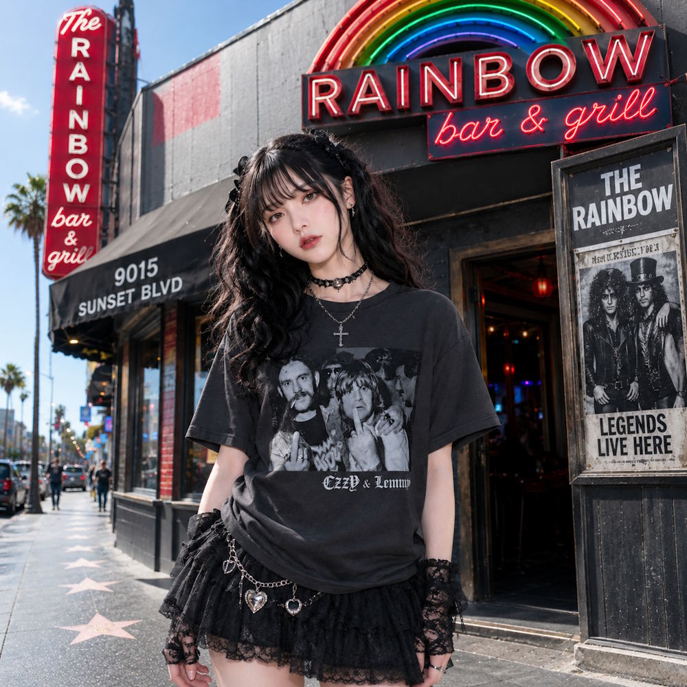 【予約商品】 OZZY OSBOURNE オジーオズボーン - OZZY AND LEMMY HELLRAISERS / 限定カラー / チャコール / Tシャツ / メンズ