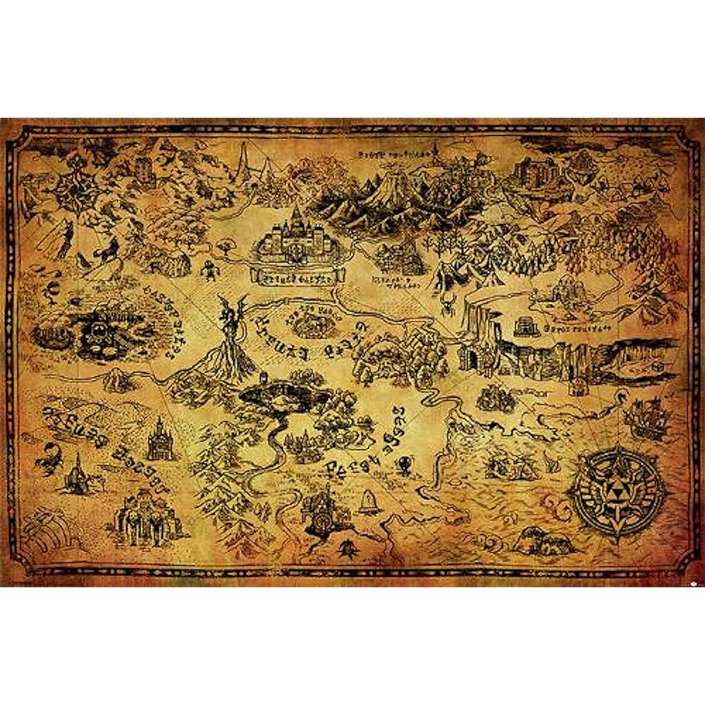 THE LEGEND OF ZELDA ゼルダの伝説 (40周年 ) - HYRULE MAP / ポスター