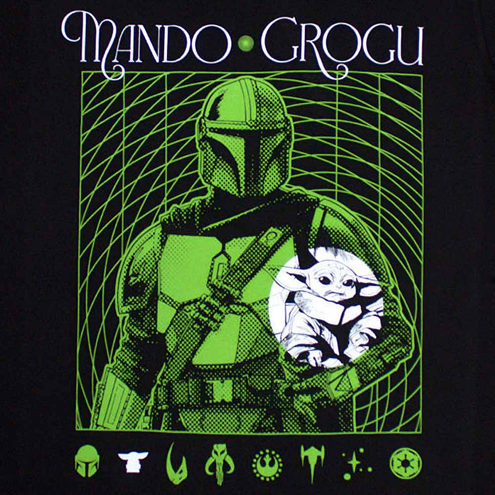【予約商品】 STAR WARS スターウォーズ (マンダロリアン・アンド・グローグー 5月22日 公開 ) - The Mandalorian Mando & Grogu Neon / Tシャツ / メンズ