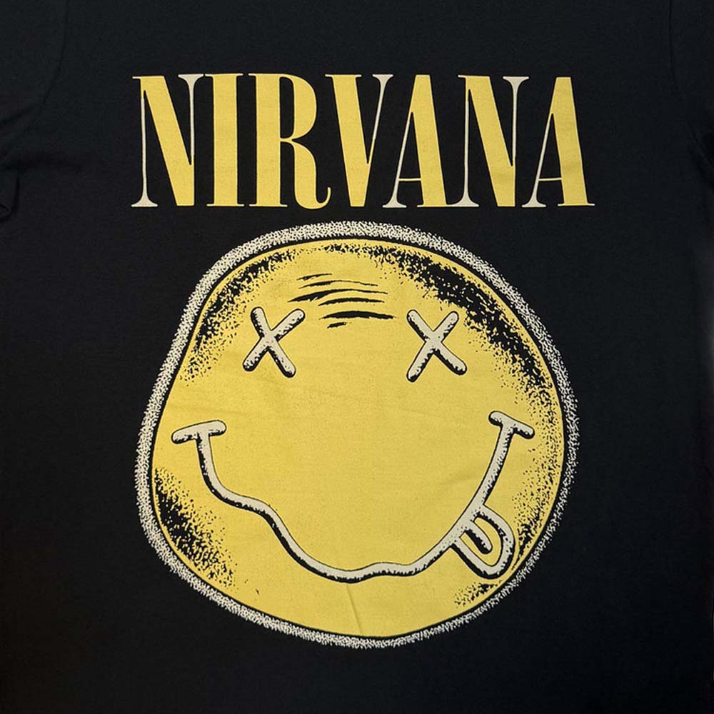 NIRVANA ニルヴァーナ (Nevermind 35周年 ) - Happy Face Infill Distressed / カーボンソフト加工 / Tシャツ / メンズ
