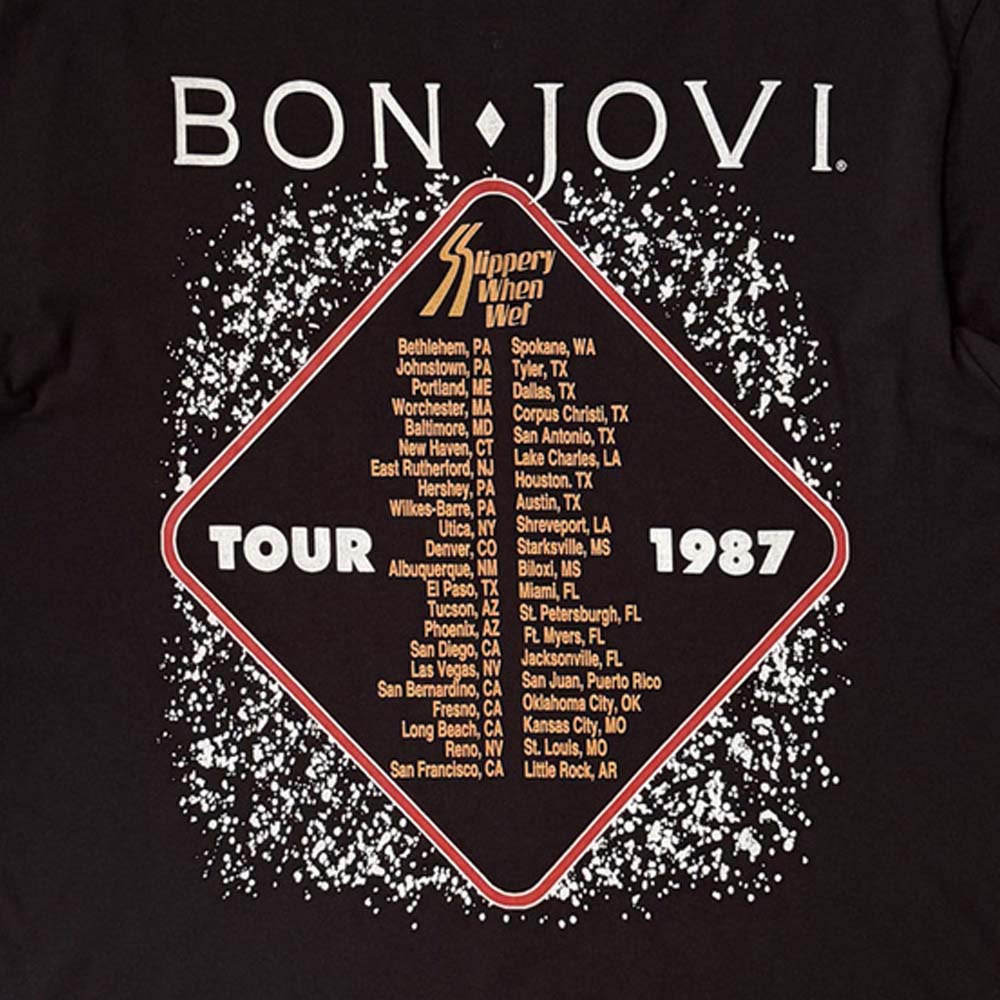 BON JOVI ボンジョヴィ - Slippery When Wet '87 / バックプリントあり / Tシャツ / メンズ