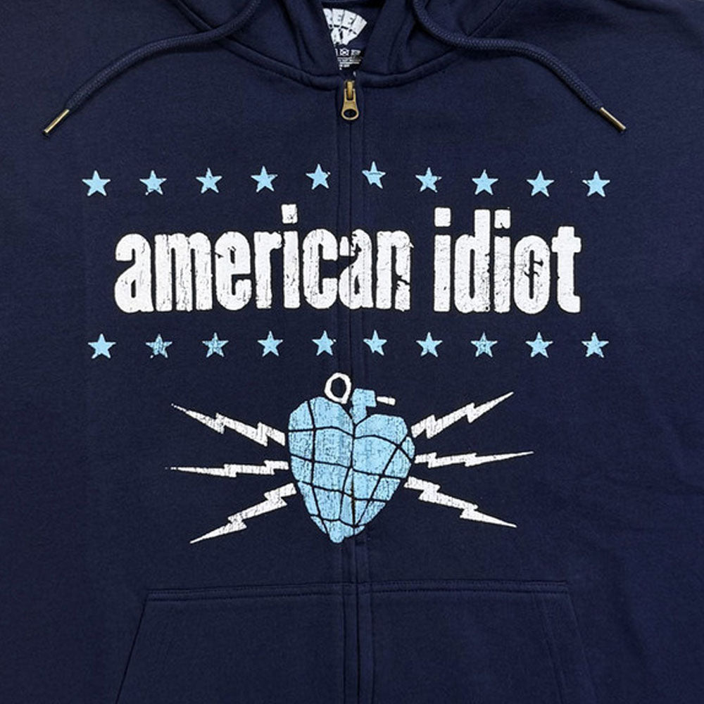 【予約商品】 GREEN DAY グリーンデイ (来日 30周年 ) - American Idiot Electric / ジップ / スリーブプリントあり / パーカー・スウェット / メンズ