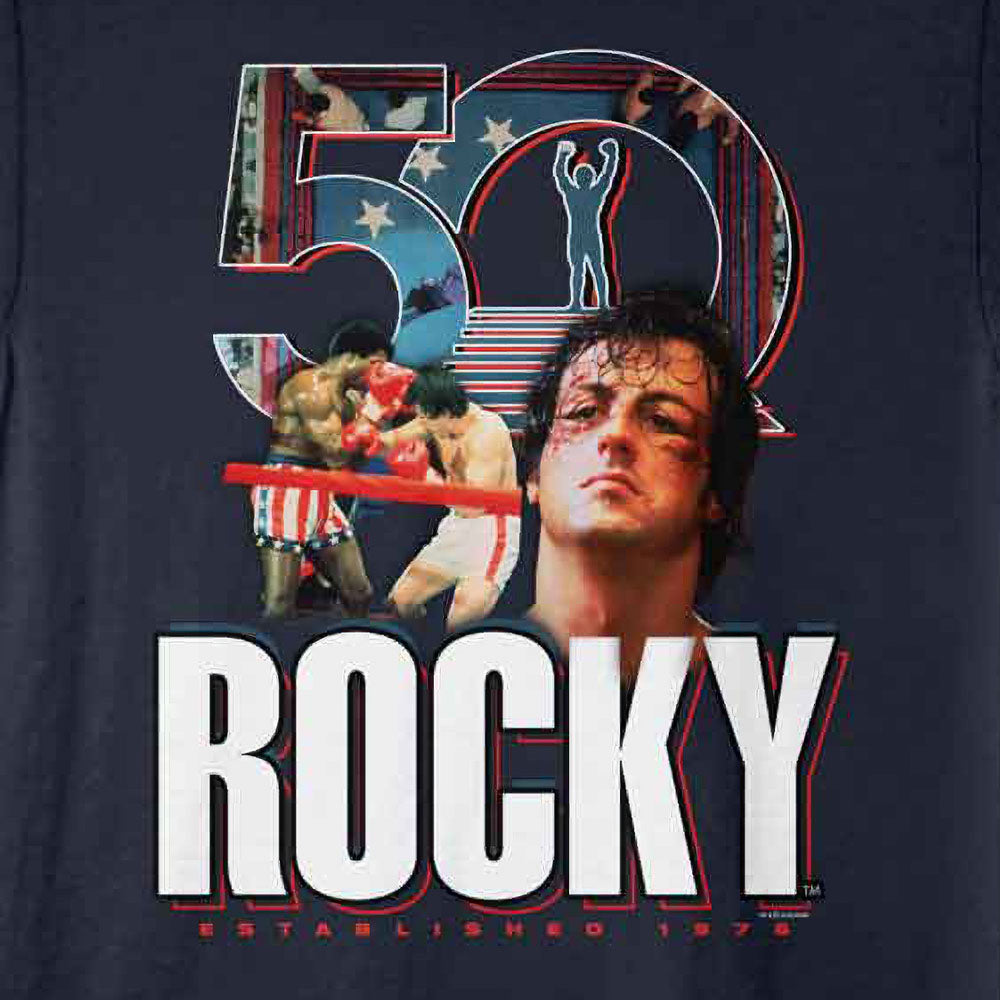 【予約商品】 ROCKY ロッキー (公開 50周年 ) - 50 Image Inlay / Tシャツ / メンズ