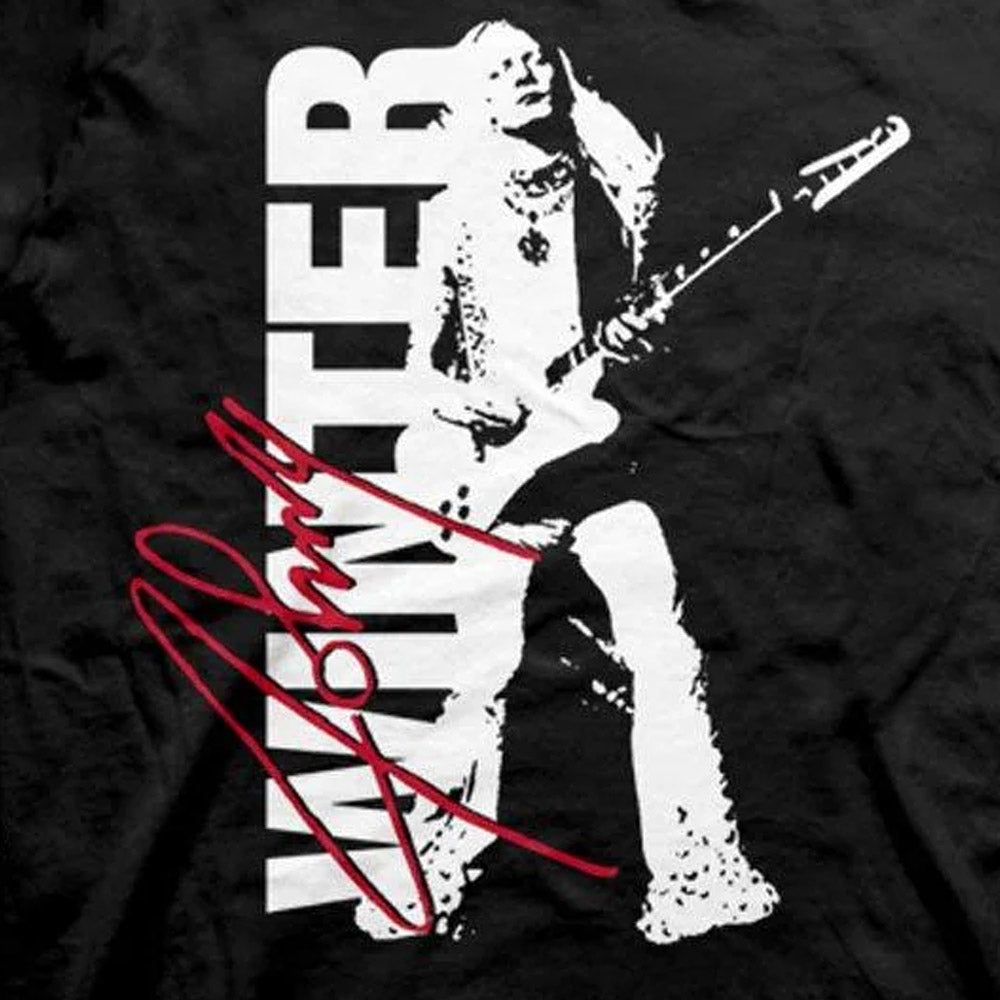 JOHNNY WINTER ジョニーウィンター - Signature Photo / Tシャツ / メンズ