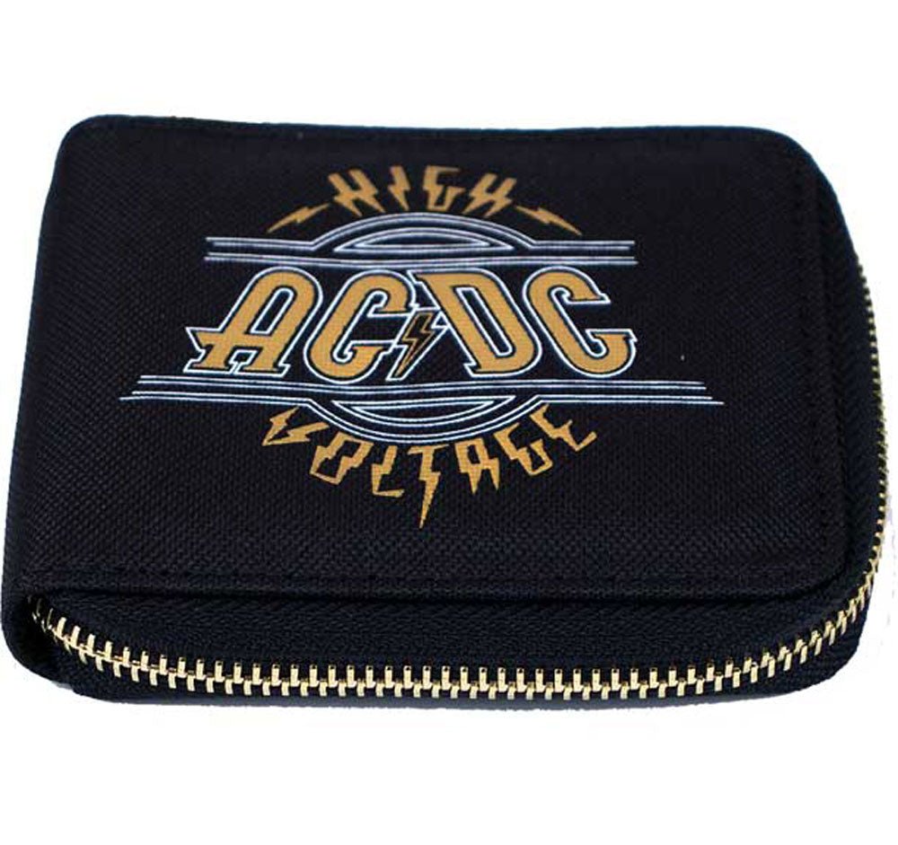 AC/DC エーシーディーシー (Back in Black 45周年 ) - BIFOLD PU ZIP WALLET / レア / 財布 - PGS