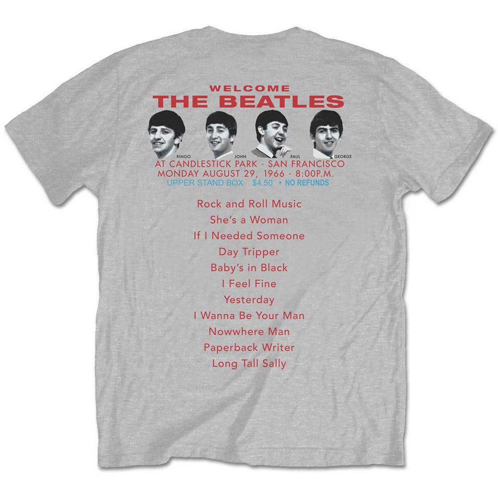 THE BEATLES ビートルズ (結成 65周年 ) - Candlestick Park / バックプリントあり / Tシャツ / メンズ - PGS