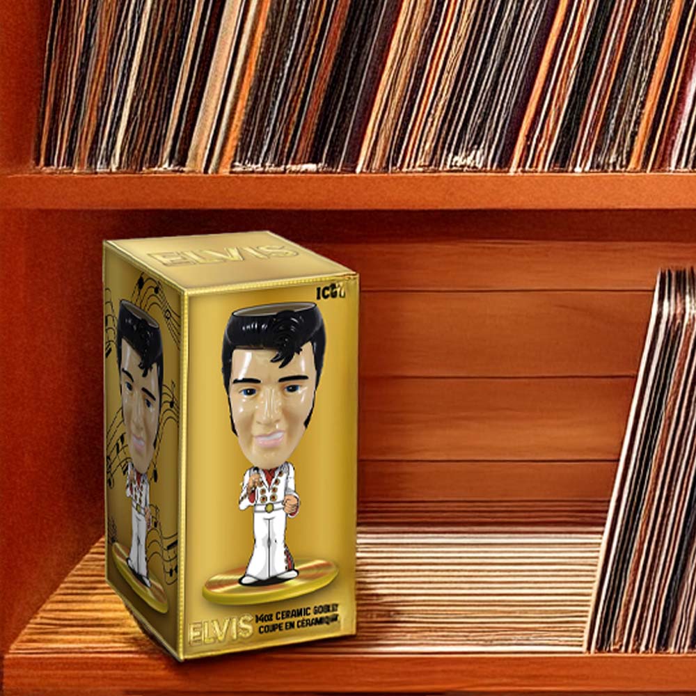 ELVIS PRESLEY エルヴィスプレスリー (RCAデビュー70周年 ) - Molded Goblet / ゴブレット / 食器・グラス|公式ライセンス商品|PGS