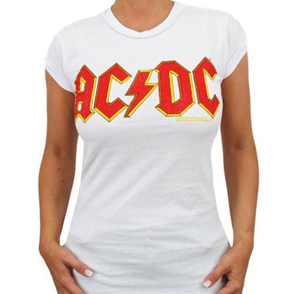 AC/DC エーシーディーシー (Back in Black 45周年 ) - Logo / Amplified( ブランド ) / Tシャツ / レディース - PGS