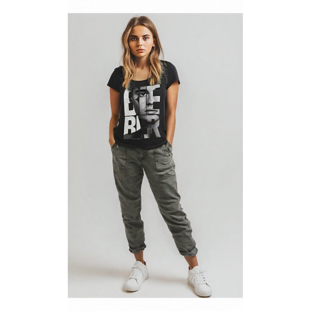 JUSTIN BIEBER ジャスティンビーバー - BIEBER / Amplified( ブランド ) / レア / Tシャツ / レディース|公式ライセンス商品|PGS
